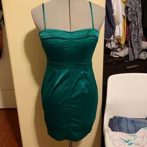 Silky green cocktail dress
